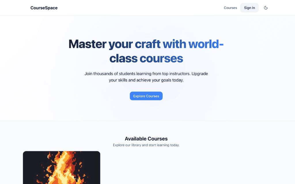 CourseSpace preview